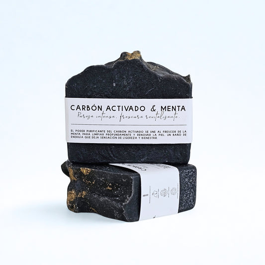 jabón de carbón y menta