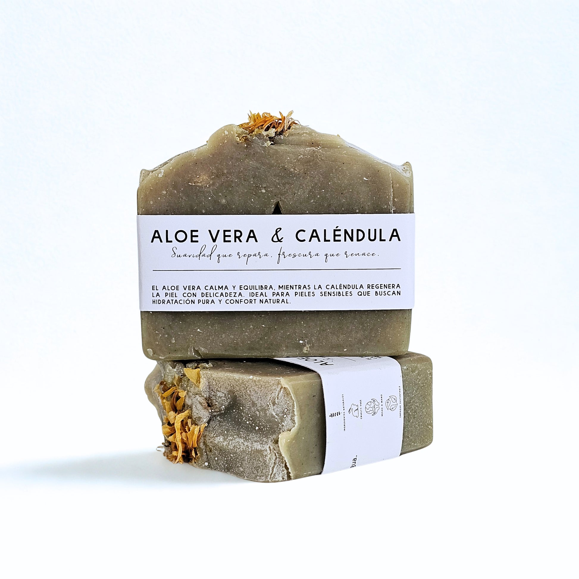 jabon artesanal de aloe vera y calendula