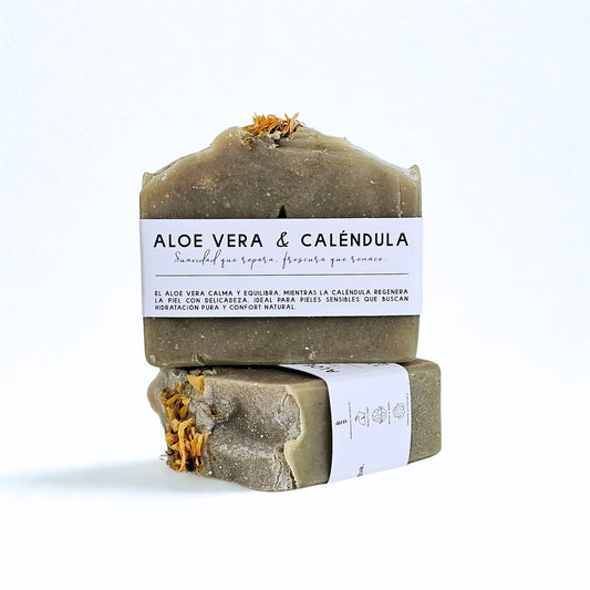 jabon artesanal de aloe vera y calendula